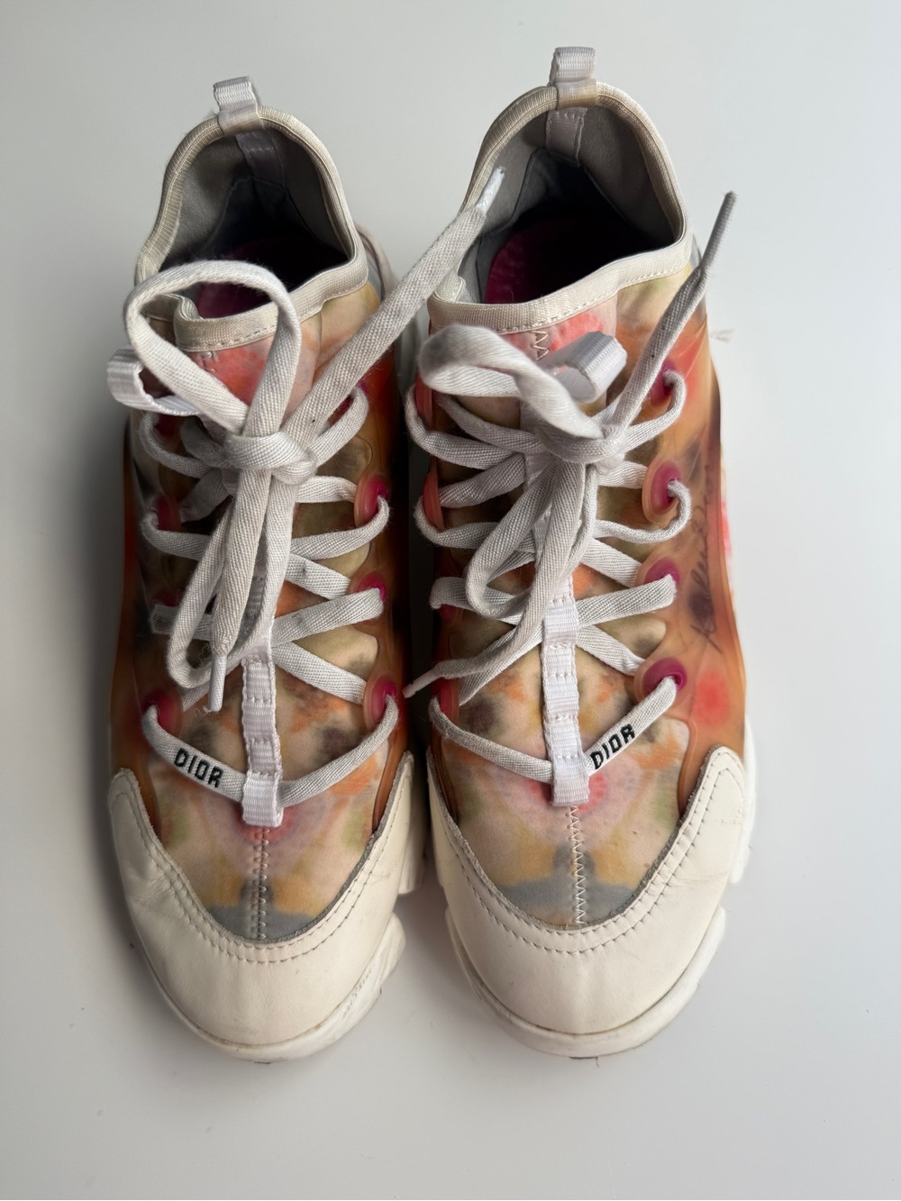 Dior Women's Kaleidoskope Sneakers shoes Multicolor Watercolor Lace-Up size 9